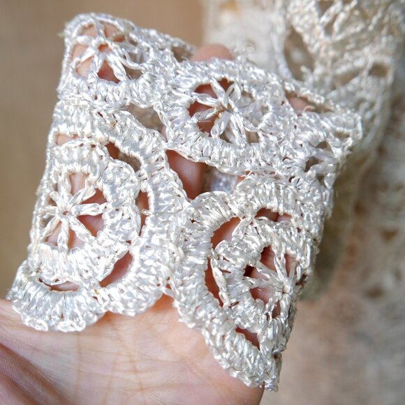 60s Vintage Silver Raffia Jacket, Made in Italy - Picture 8 of 10